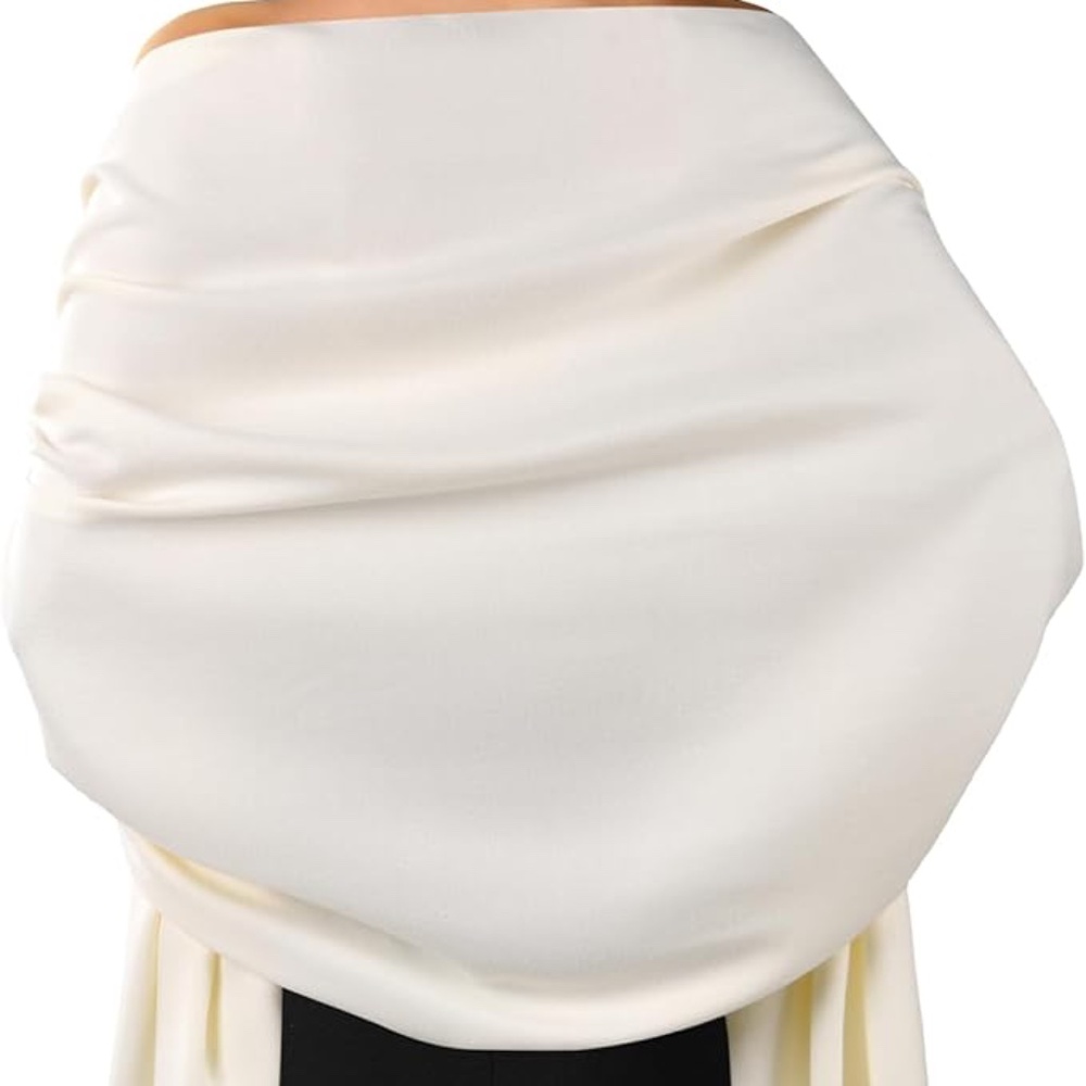 FURTALK Pashmina Shawl Women's Bridal Scarf Cream